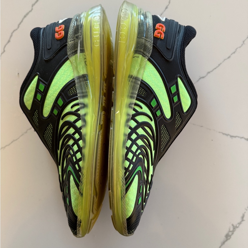 Gucci Ultrapace R Sneakers Size 11 — Black Neon Yellow BOA Dial - Picture 4 of 7